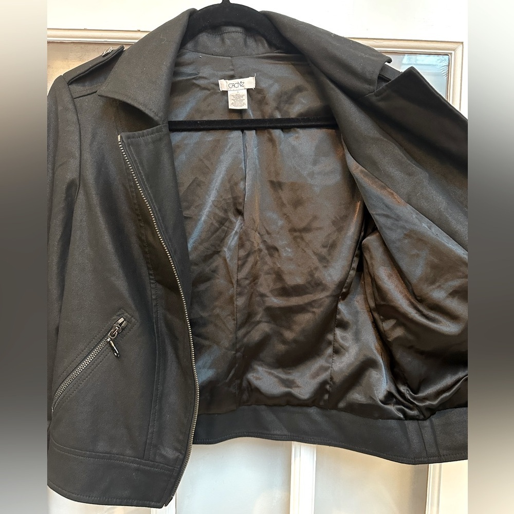 Vintage Cache Black Moto Jacket Zipper Accents Rock Glam Punk Chic Size S Small - Picture 3 of 11